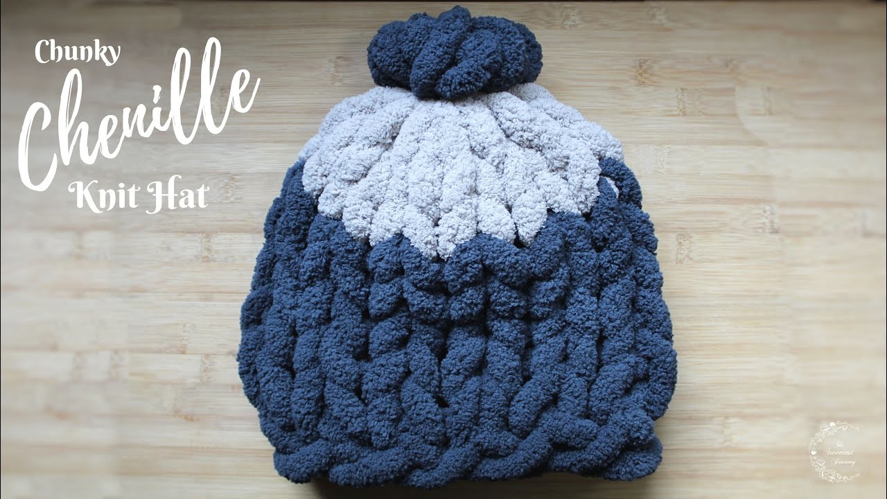 How to Hand-Knit. Crochet a Chunky Chenille Hat.Beanie | The Sweetest Journey
