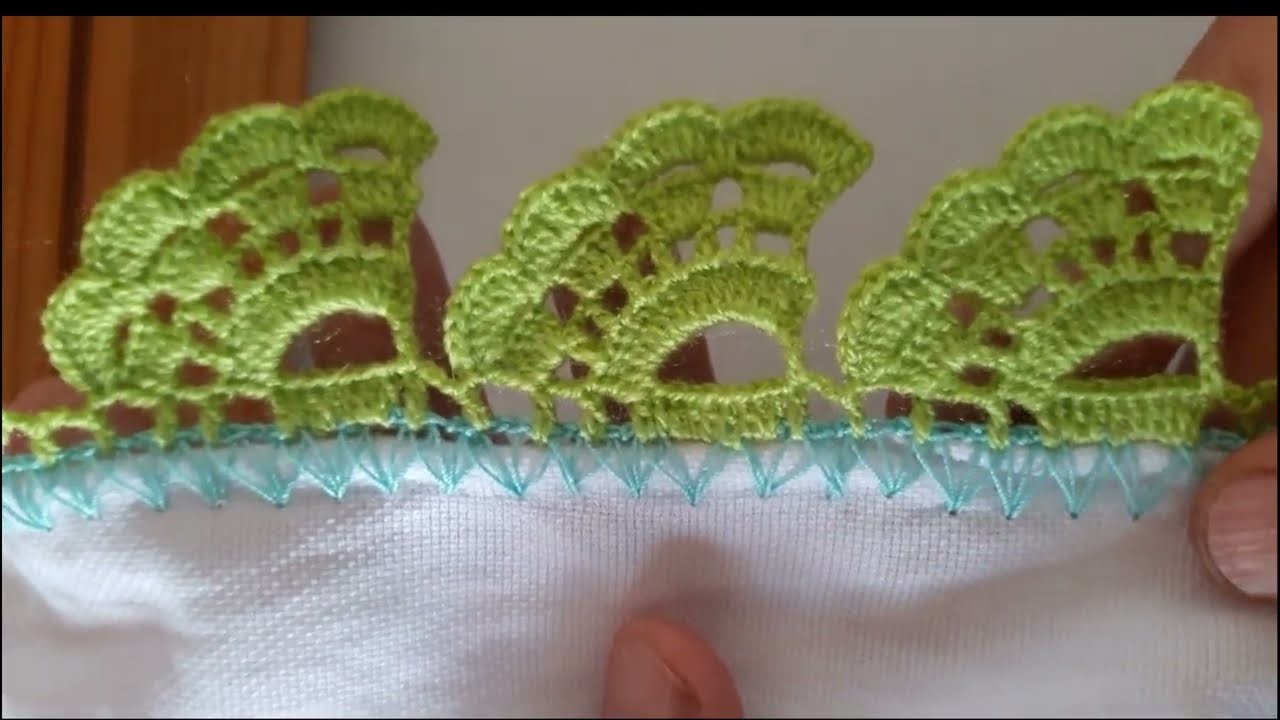 How to make crochet knit fabric napkin with edge