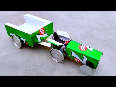 Make An Amazing Mini Tractor Trolley With Soda Cans DIY|| Coke tractor ||day Ideas #tractor#electric