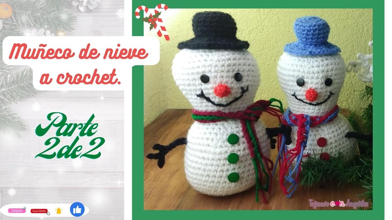 Muñeco de nieve a crochet parte 2  #crochet #tejido #fácil #moda
