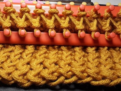Örgü tezgahında atkı modeli .  1. model yapılışı.How to Loom Knit a Cowl (DIY Tutorial)