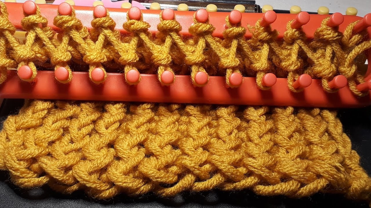 Örgü tezgahında atkı modeli .  1. model yapılışı.How to Loom Knit a Cowl (DIY Tutorial)