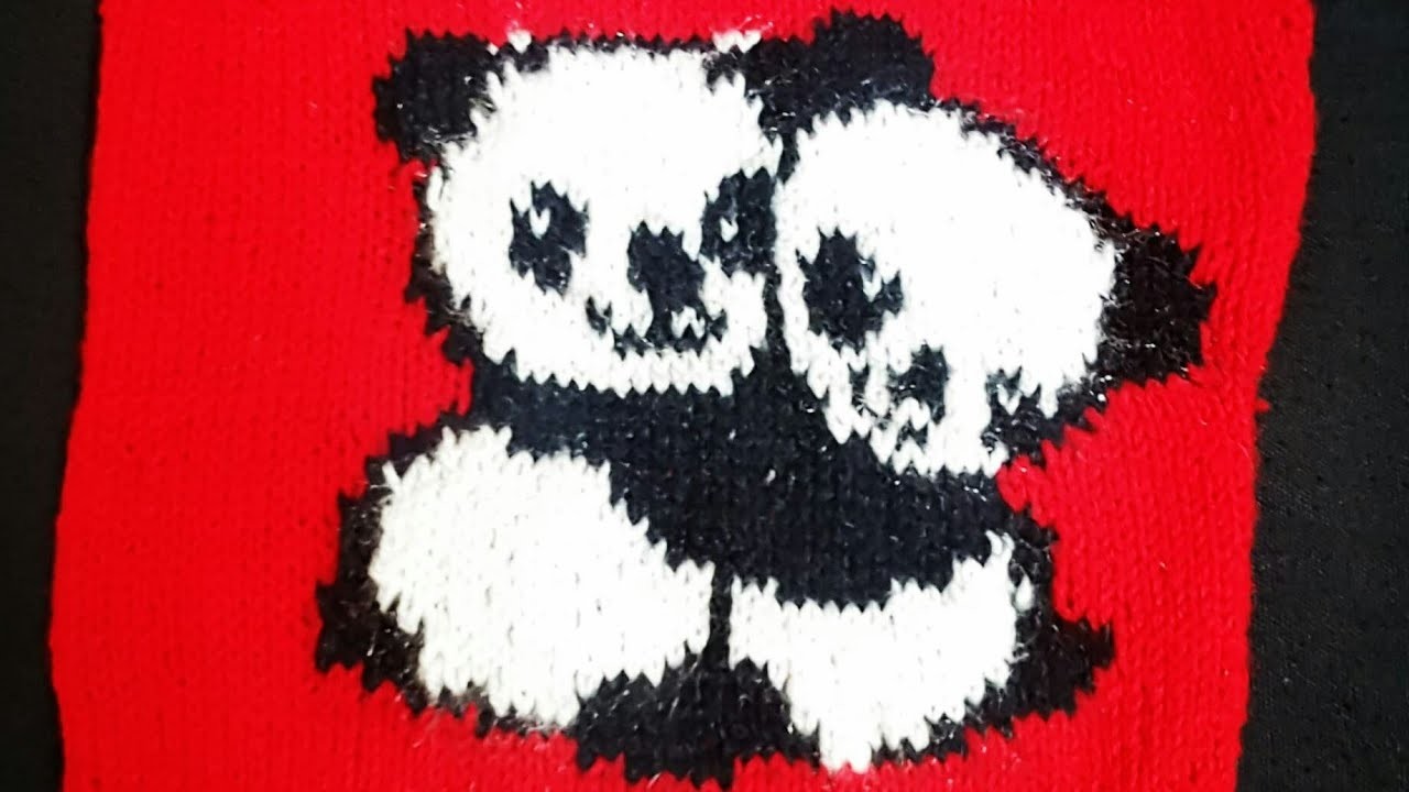 Very cute panda sweater design (Second lesson) #easyknitting #graphdesign #beginnerknitting