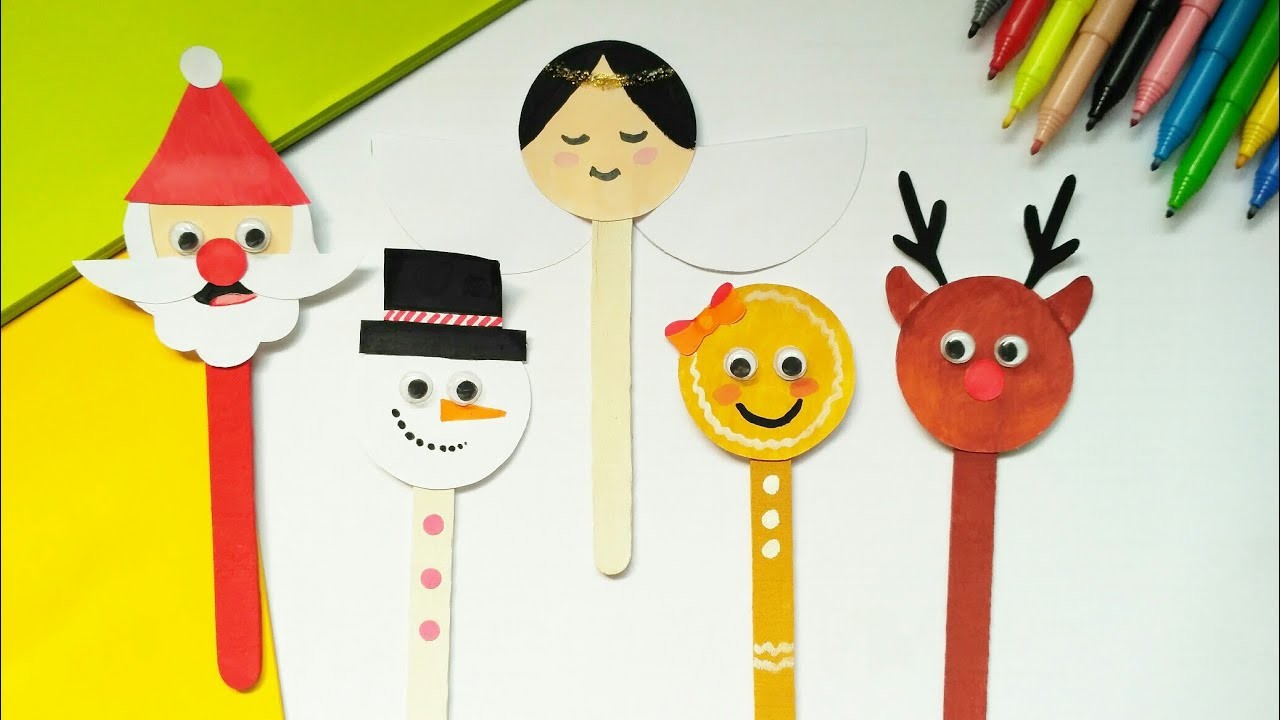 5 Christmas Craft ideas with Popsicle stick | DIY Christmas Craft ideas for kids