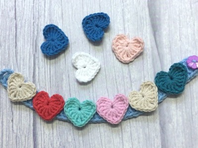 #83 Crochet Hearts Cat Collar. Easy Learn Heart Collar for Pet Crochet Tutorial