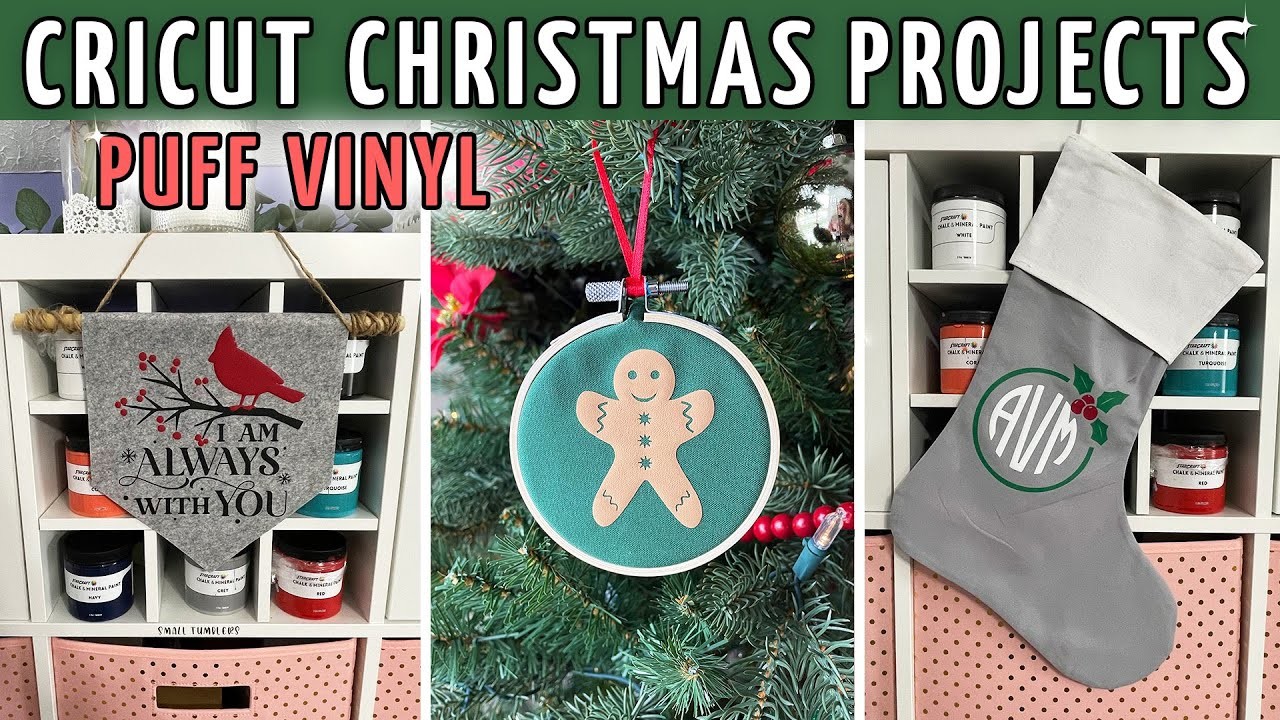 AMAZING Cricut Christmas Projects using Puff Vinyl and Cricut Explore Air 2