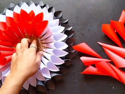 Beautiful Flower Wall Hanging. Paper Craft For Home Decoration. Paper Wall Hanging.DIY Wall Decor