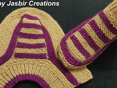 Boys Knitting Woolen Socks : Boots : Step by Step (Hindi) Jasbir Creations