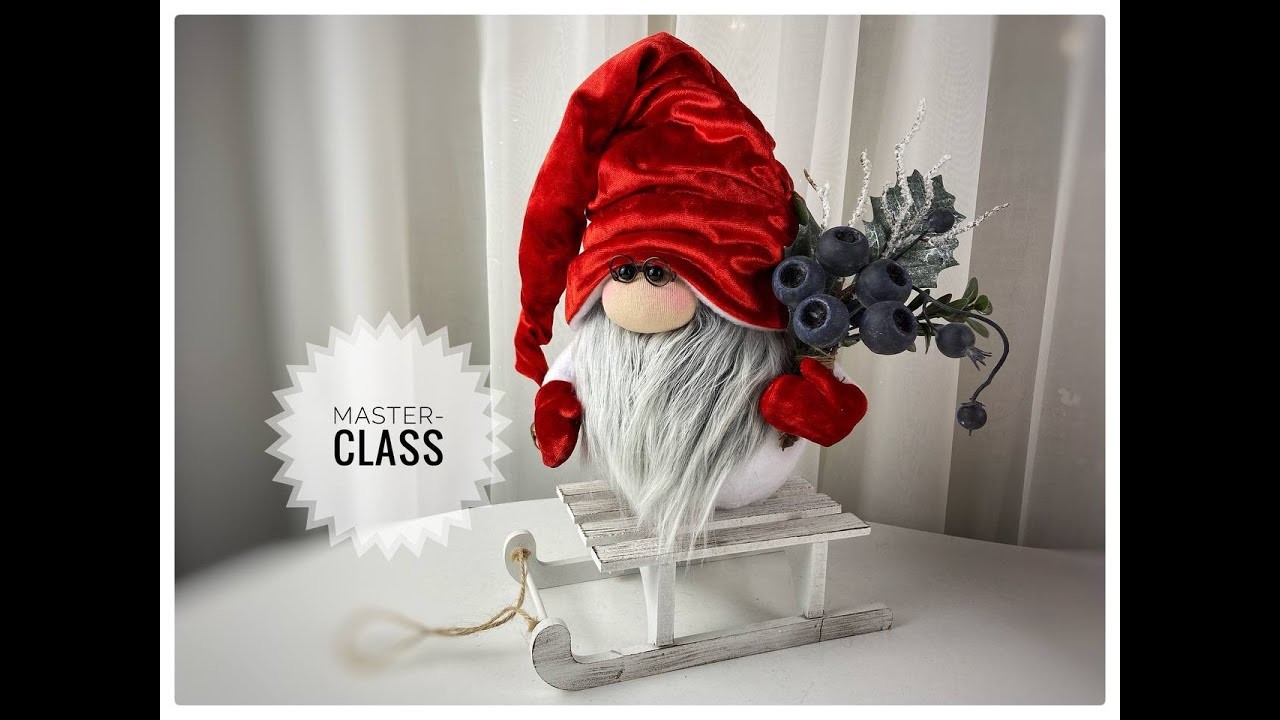 Christmas Scandinavian Gnome in Red Hat DIY HandMade