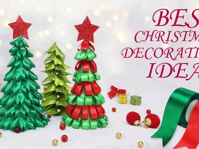Christmas tree decorations ideas | DIY Satin Ribbon Crafts | Christmas Crafts