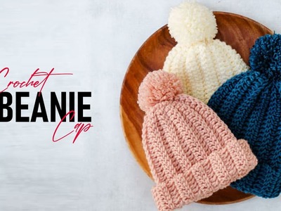 Crochet Beanie Cap: Learn How To Crochet Beanie Cap.Hat Step By Step - Diy Beanie Cap Tutorial