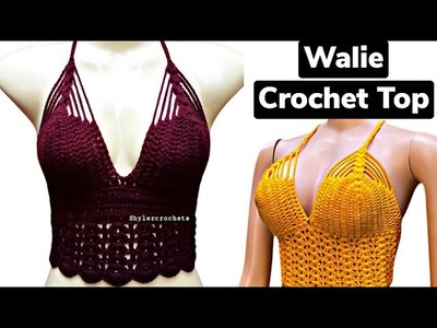 Crochet bralette. crochet top tutorial.walie crochet top @shyler_crochets