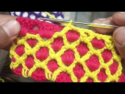 Crochet fishnet pattern stitches tutorial how to crochet for beginners #knittingpattern #crochet