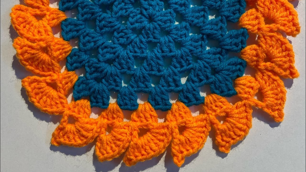Crochet square with beautiful borders - super easy tutorial watch and learn #crochet #crochetsquare