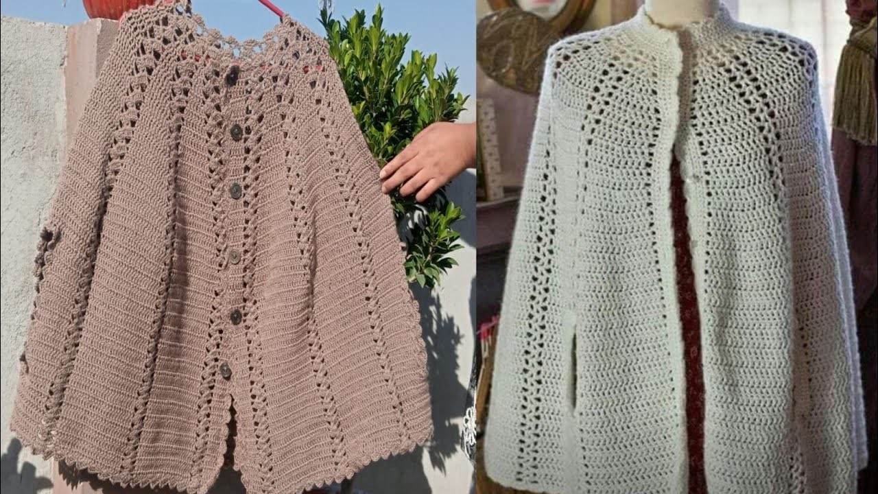 Crochet tutorial - how to crochet crochet poncho open front
