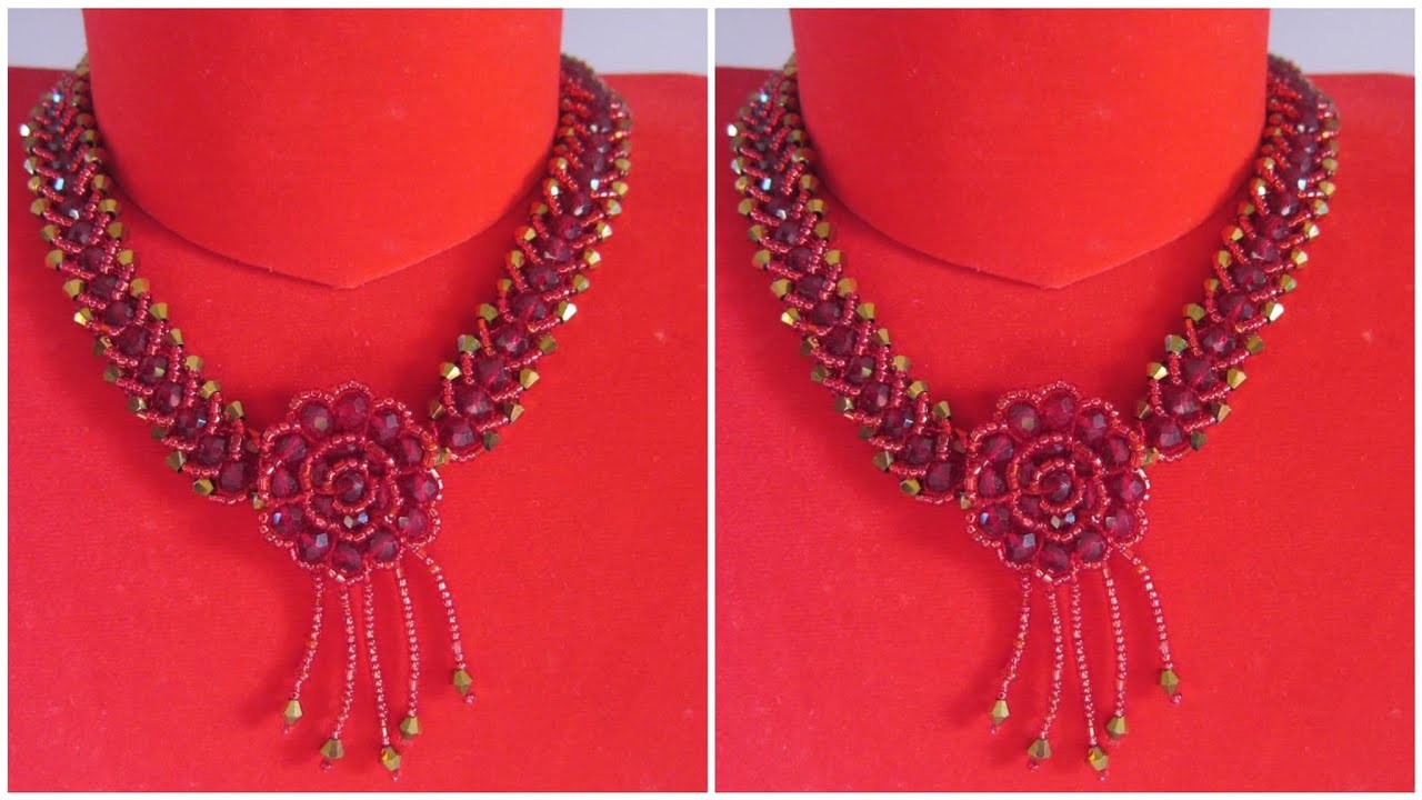 Crystal & bead chokar Beautiful Necklace #handmadenepalimala