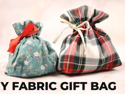 DIY Fabric Gift Bag. How to make reusable gift bag
