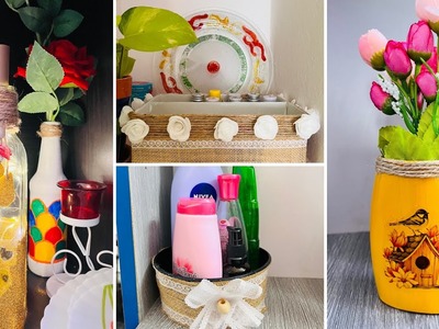 DIY Home Decor Ideas with cardboard| DIY flower vase| DIY storage Box| DIY bottle lamp