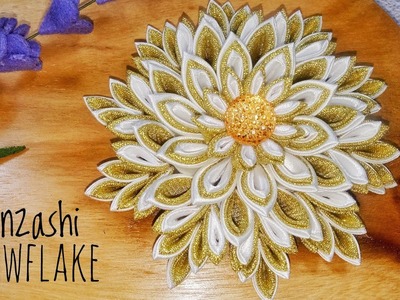 DIY Kanzashi Snowflake || Satin Ribbon Craft