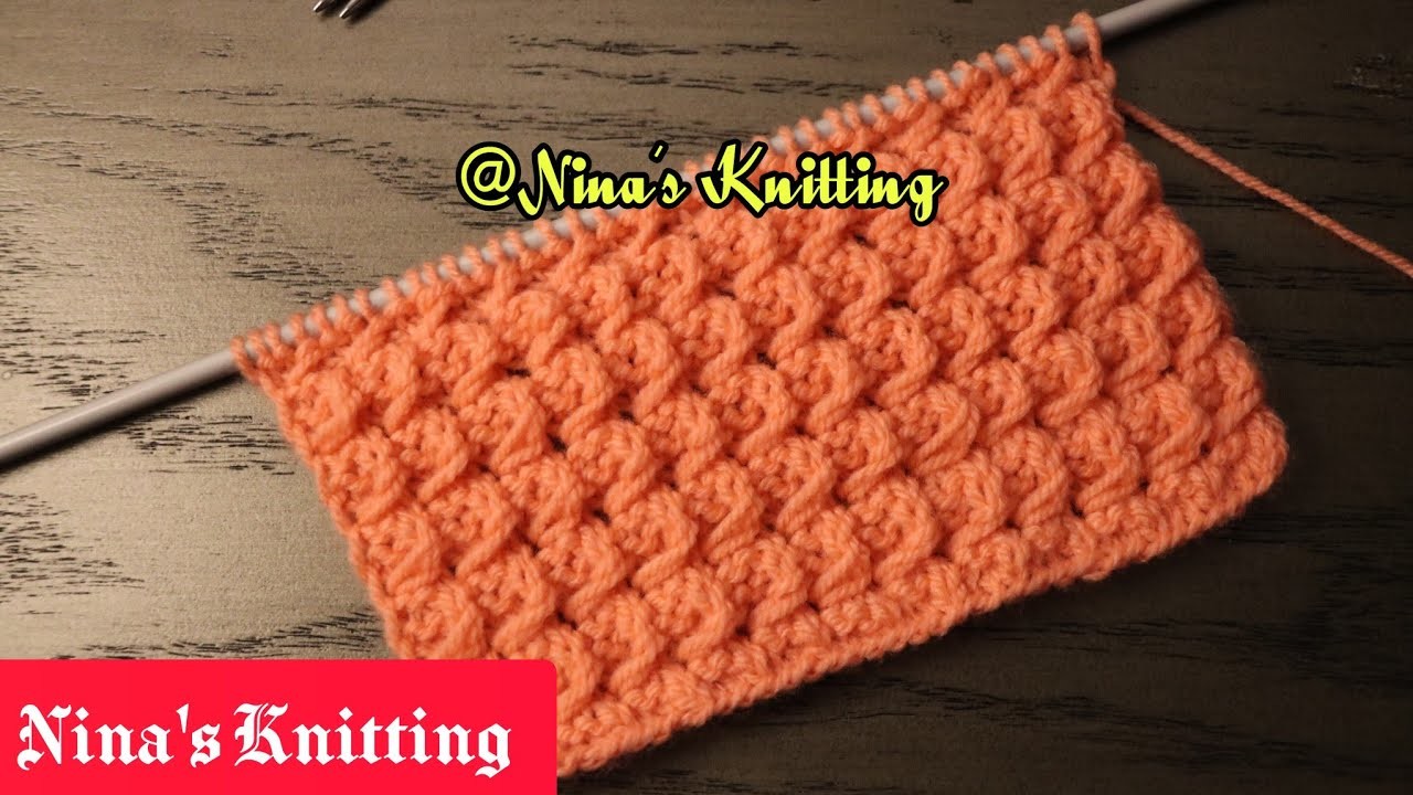 Easy 4 Rows Repeat Knitting Pattern With English Subtitles