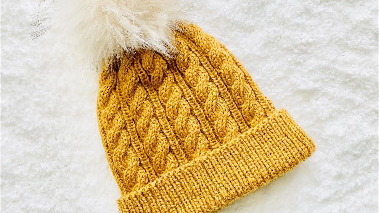 EASY KNIT PATTERN! KNIT WINTER HAT FOR ADULTS, KIDS AND TEENS IN THE ROUND