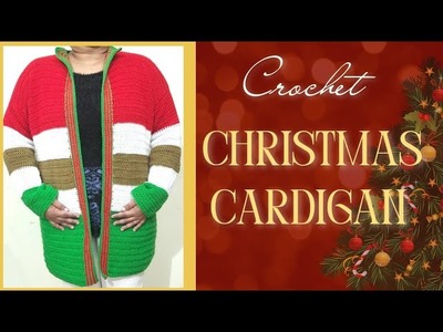 Get warm with a Christmas cardigan simple yet beautiful and so easy-going #crochet #crochettutorial