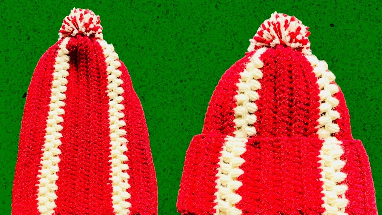 How To Crochet A Christmas Hat | Easy Step by Step Tutorial For Beginners #crochet #hat #christmas