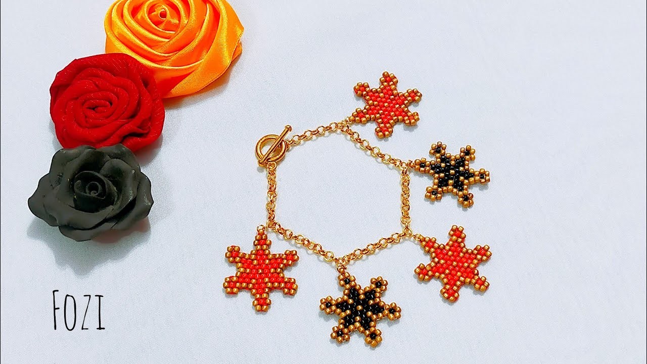 How to make a BEAUTIFUL BEADED SNOWFLAKE BRACELET - Tutorial!