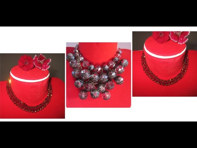 How To Make crystal & bead chokar Beautiful Necklace At Home, #HandmadeNepaliMala