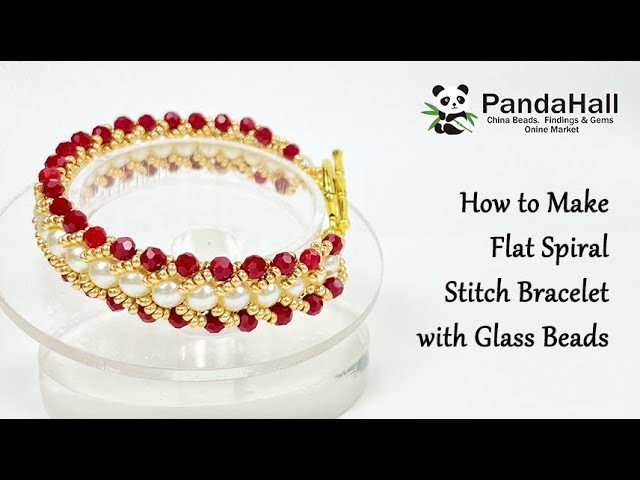 How to Make Flat Spiral Stitch Bracelet with Glass Beads【Beading With PandaHall】