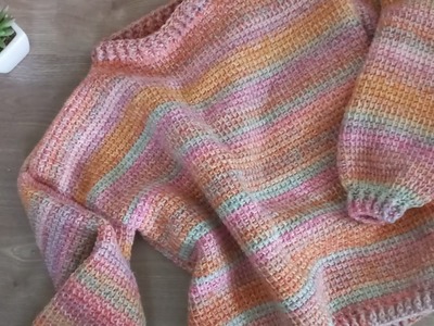 How to make Tunisian Simple Stitch Jumper (Sweater)
