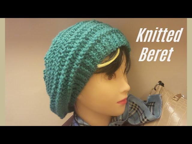 Knitted Beret with Straight Needles For Complete Beginners [ Knit Easy Cap