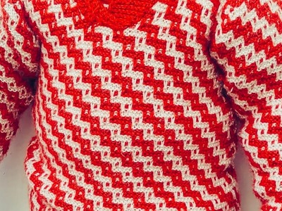 New trending two colour sweater design.double colour knitting pattern for baby.ladies.men's