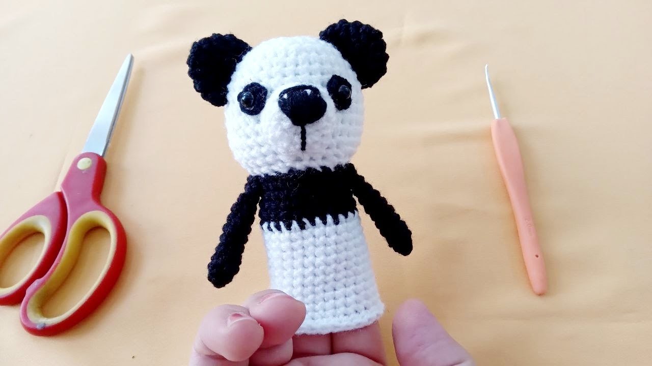 Panda finger puppet making tutorial