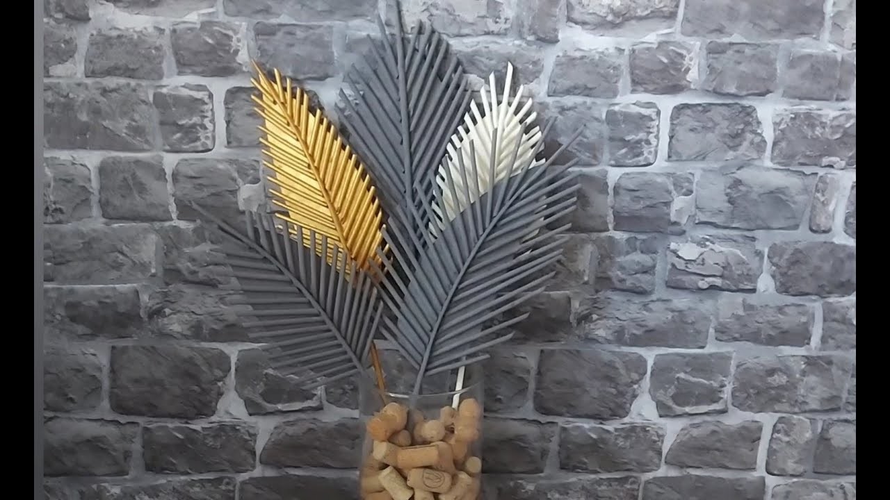 Paper flower palm leaf Paper Craft DIY Easy Wall Decoration Ideas