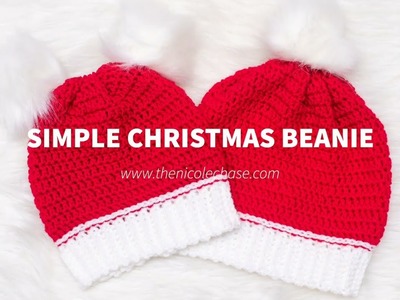 Simple Christmas Beanie | Free Crochet Pattern for Beginners