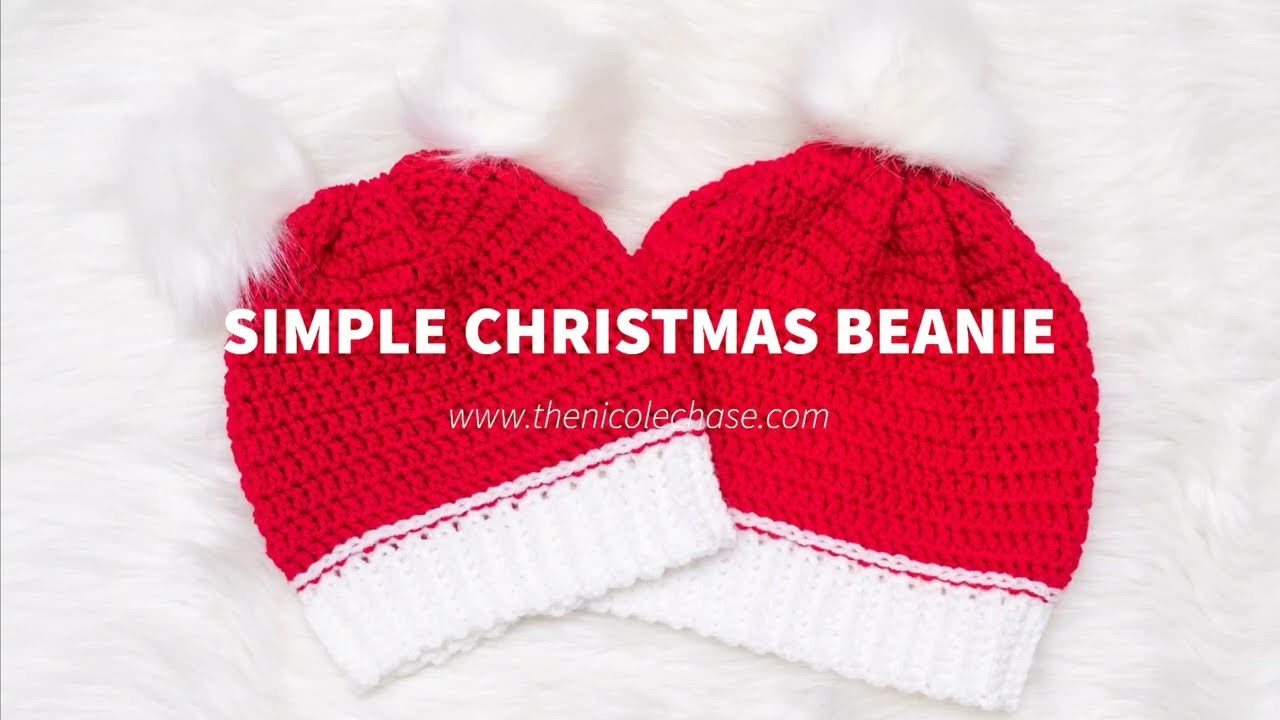 Simple Christmas Beanie | Free Crochet Pattern for Beginners