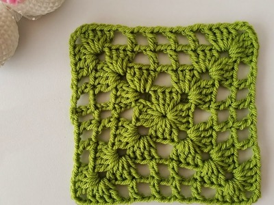 Very easy and looks great ☘️ Crochet Granny Square Battaniye hırka şal motifi