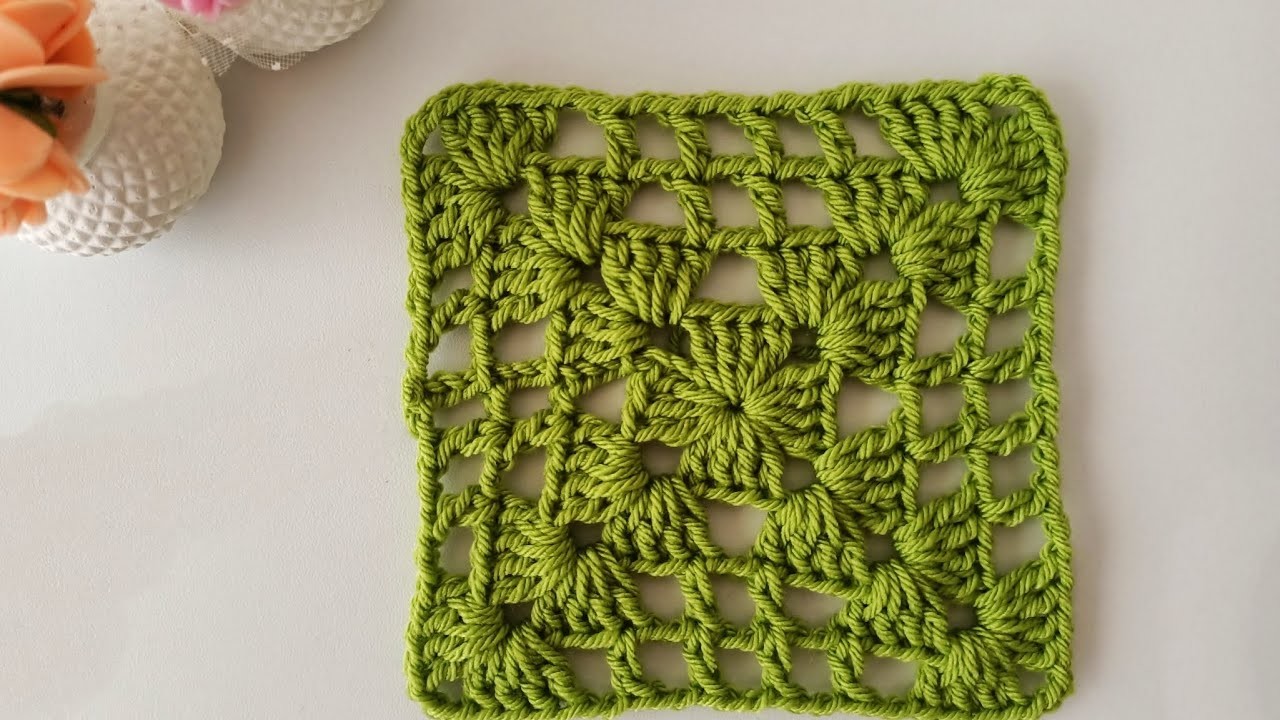 Very easy and looks great ☘️ Crochet Granny Square Battaniye hırka şal motifi