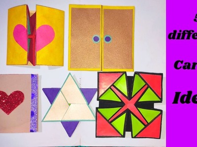 5 different easy cards ideas l How to make cards for scrapbook l scrapbook tutorial ????????