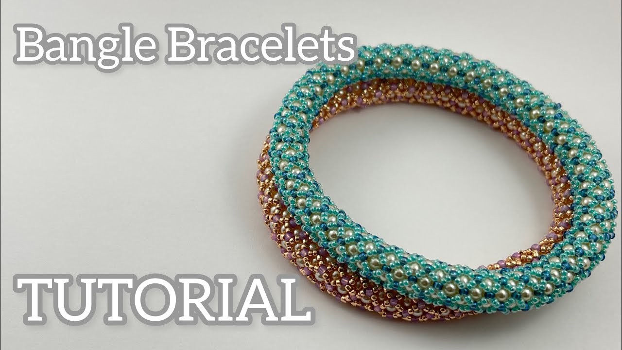 Beaded Bangle Bracelet "The Danielle" - CRAW and Net Stitch