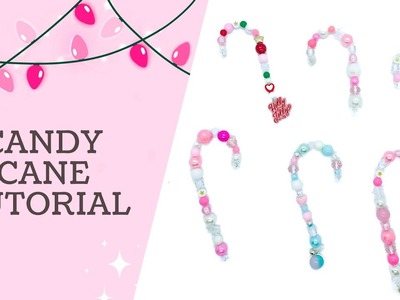 Beaded Candy Cane Tutorial | DIY Christmas Decor. Embellishments | Beebeecraft