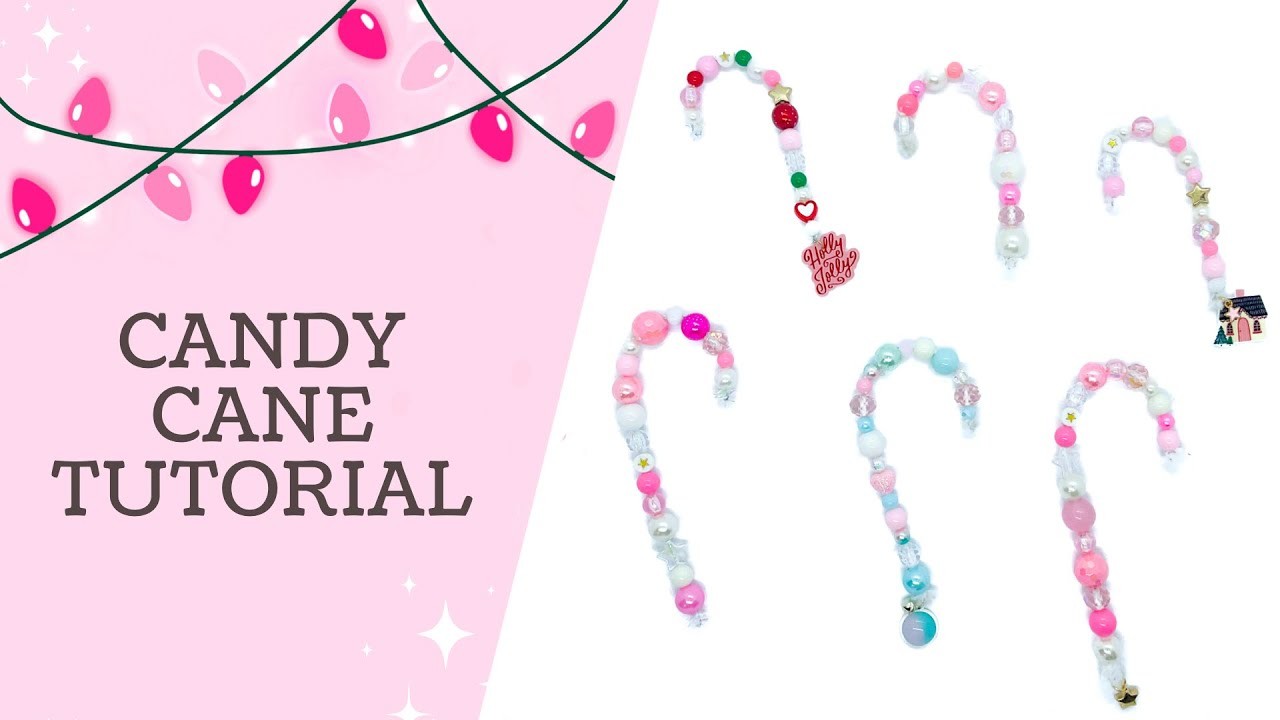 Beaded Candy Cane Tutorial | DIY Christmas Decor. Embellishments | Beebeecraft