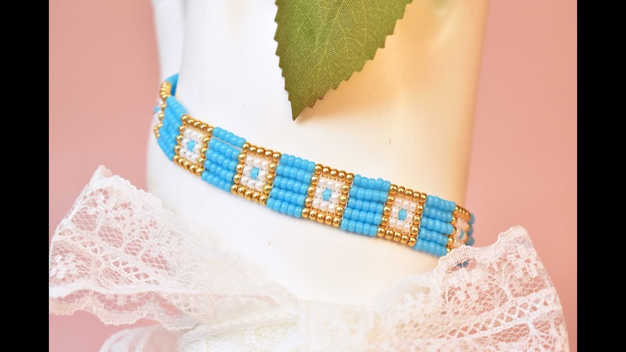 Bule Square Beaded Bracelet