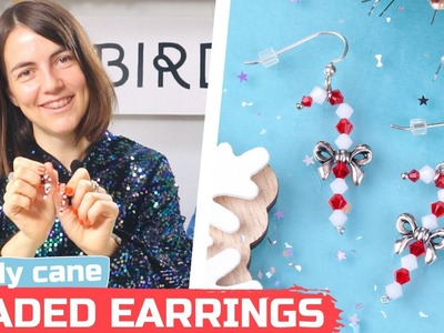 Candy Cane Christmas Beaded Earrings Tutorial