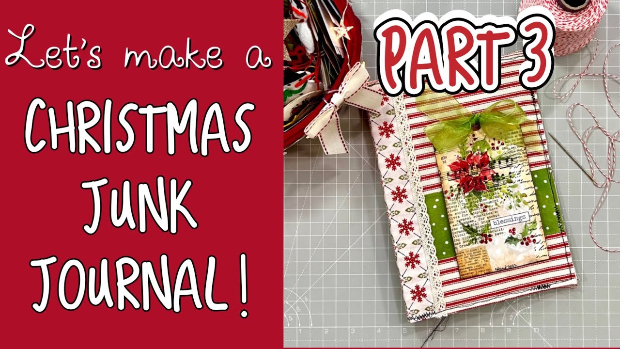 Christmas Junk Journal, Part 3 - Decorating Pages  #christmasjournalwithcat