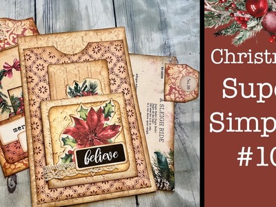 Christmas Super Simples #10  FULL TUTORIAL, Christmas Junk Journaling Tutorial & Kit, Pink Monarch