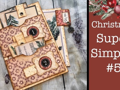 Christmas Super Simples #5  FULL TUTORIAL, Christmas Junk Journaling Tutorial & Kit, Pink Monarch