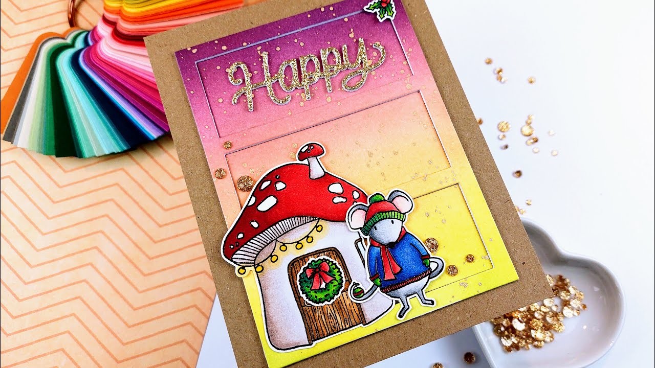 Cute Christmas Scene Card | Merry Mice