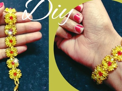 DIY Flower ???? Bracelet.jwellery making at home   #beading #tutorials #howto #maya's #diy